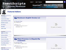 Tablet Screenshot of addons.eventscripts.com